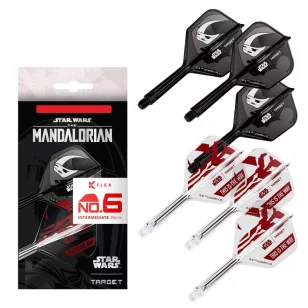   Flututas si tija darts STAR WARS TARGET K-Flex Mandalorian multi-pack, fluturas No6 si tija medie