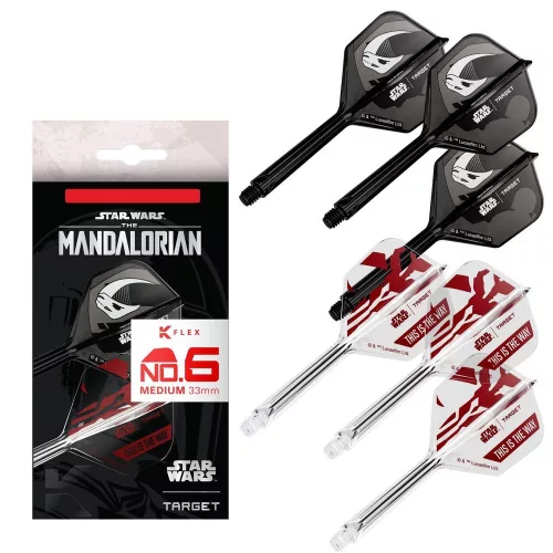 Flututas si tija darts STAR WARS TARGET K-Flex Mandalorian multi-pack, fluturas No6 si tija lunga