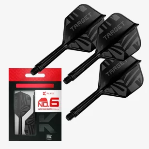   Fluturas si tija darts Target K-Flex Flight Black, fluturas No6 toll si tija medie