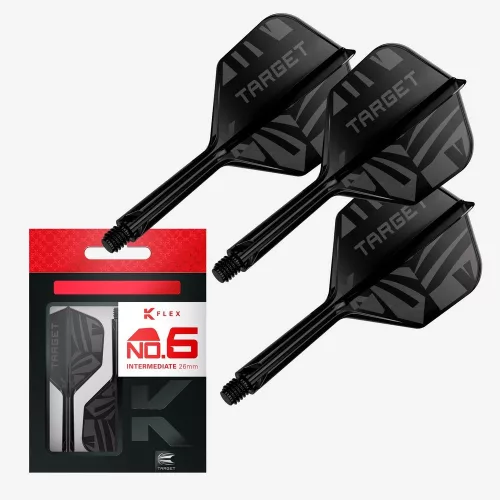 Fluturas si tija darts Target K-Flex Flight Black, fluturas No6 toll si tija medie