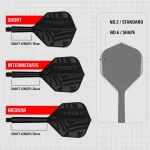 Fluturas si tija darts Target K-Flex Flight Black, fluturas No6 toll si tija medie