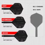 Fluturas si tija darts Target K-Flex Flight Black, fluturas No2 si tija medie