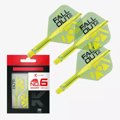 Fluturas si tija darts Target K-Flex Luke Littler Fallout, fluturas No6 si tija scurta