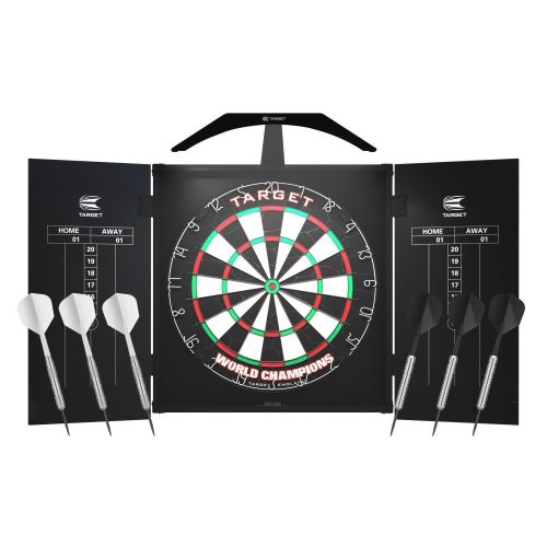 Pachet complet de darts ARC TARGET, bord, dulap, iluminator, 2 seturi sageti