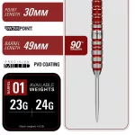 Set sageti darts steel Target Japan SP Black Marque Spinel, 23g 90% wolfram