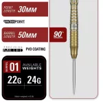 Set sageti darts steel Target Japan SP Black Marque Enzo, 24g 90% wolfram