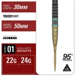Set sageti darts steel Target Japan Mikuru Suzuki TÍhe Miracle G7.5, 22g 95% wolfram