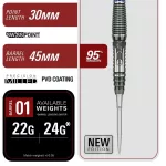 Set sageti darts steel Target Japan SP The Rising Sun G10.5, 22g 95% wolfram