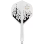 Fluturas si tija darts Target Japan Pyro alb, fluturas No2 si tija medie