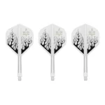 Fluturas si tija darts Target Japan Pyro alb, fluturas No2 si tija medie