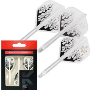   Fluturas si tija darts Target Japan K-Flex Pyro alb, fluturas No2 si tija lunga