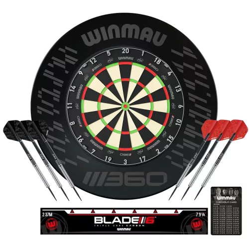 Tinta darts Winmau blade 360 cu protectie si doua seturi de sageti, line de aruncare
