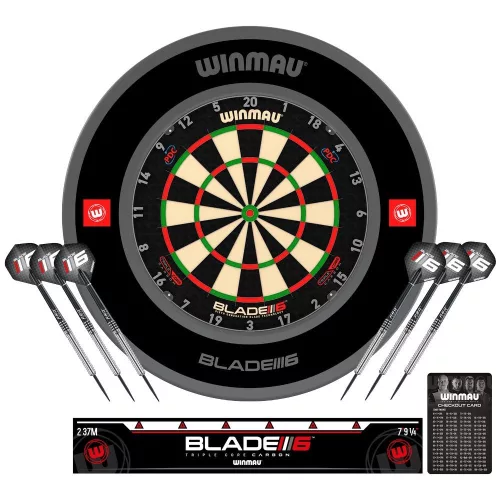 Tinta darts Winmau Blade 6 Triple Core cu protectie , doua seturi de sageti, linie aruncare