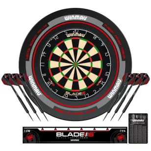 Tinta Winmau BLADE 6 cu protectie de perete, doua seturi de sageti si linie de start