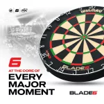 Tinta Winmau BLADE 6 cu protectie de perete, doua seturi de sageti si linie de start