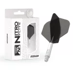 Fluturas si tija darts Red Dragon Nitro Flite, alb-negru, fluturas standard si tija scurta