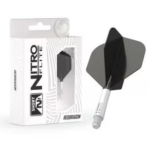   Fluturas si tija darts Red Dragon Nitro Flite, alb-negru, fluturas standard si tija scurta