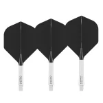 Fluturas si tija darts Red Dragon Nitro Flite, alb-negru, fluturas standard si tija scurta