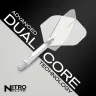 Fluturas si tija darts Red Dragon Nitro Flite alb-transparent, fluturas standard si tija scurta