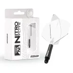 Fluturas si tija darts Red Dragon Nitro Flite, negru-transparent, fluturas standard si tija scurta