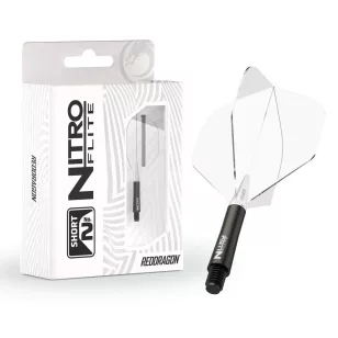   Fluturas si tija darts Red Dragon Nitro Flite, negru-transparent, fluturas standard si tija scurta