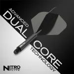 Fluturas si tija darts Red Dragon Nitro Flite negru, fluturas standard si tija lunga