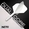   Fluturas si tija darts Red Dragon Nitro Flite alb, fluturas standard si tija medie