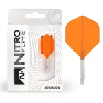 Fluturas si tija darts Red Dragon Nitro Flite, portocaliu-alb, fluturas standard si tija lunga