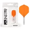   Fluturas si tija darts Red Dragon Nitro Flite, portocaliu-alb, fluturas standard si tija lunga