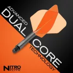 Fluturas si tija darts Red Dragon Nitro Flite, portocaliu-negru, fluturas standard si tija medie
