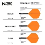 Fluturas si tija darts Red Dragon Nitro Flite, portocaliu-negru, fluturas standard si tija medie