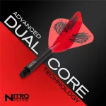 Fluturas si tija darts Red Dragon Nitro Flite Jonny Clayton, fluturas Kite si tija medie